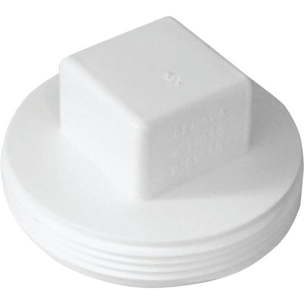 Genova CANPLAS Sewer Plug, 4 in, MNPT, PVC, White 414244BC